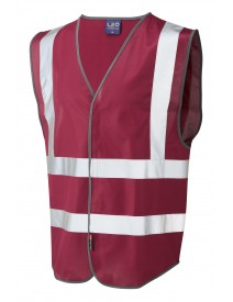 Leo Pilton Reflective Waistcoat - Maroon